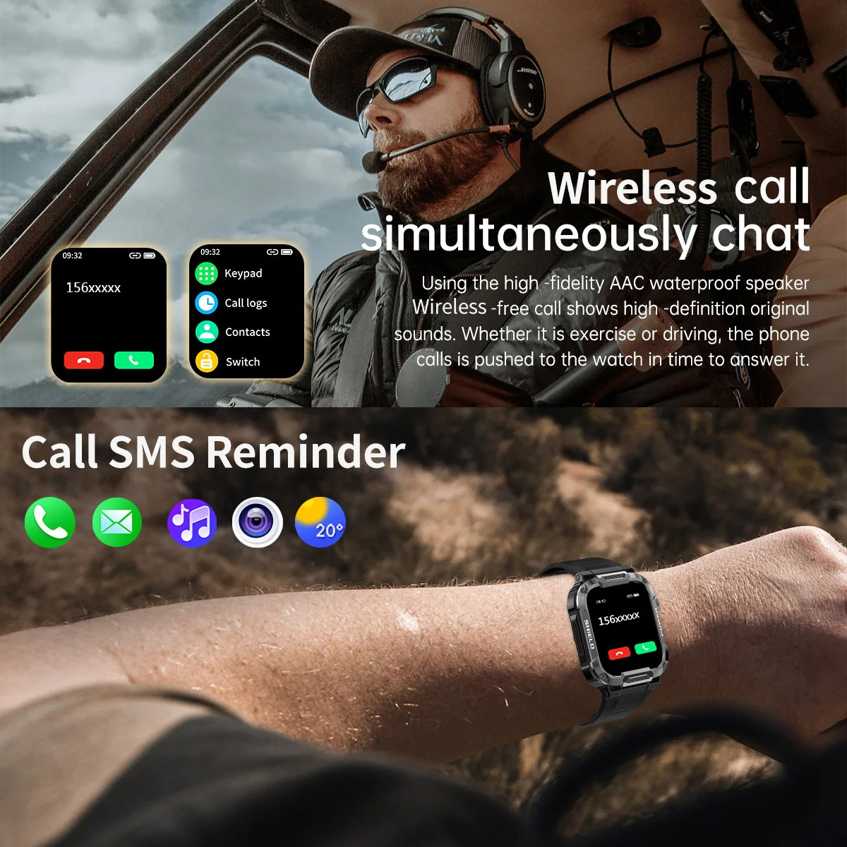 ساعة ذكية 2025 للرجال: عمر بطارية طويل 650 مللي أمبير في الساعة، بوصلة مسار GPS، اتصال لاسلكي، مراقب معدل ضربات القلب، ساعة رياضية خارجية #4