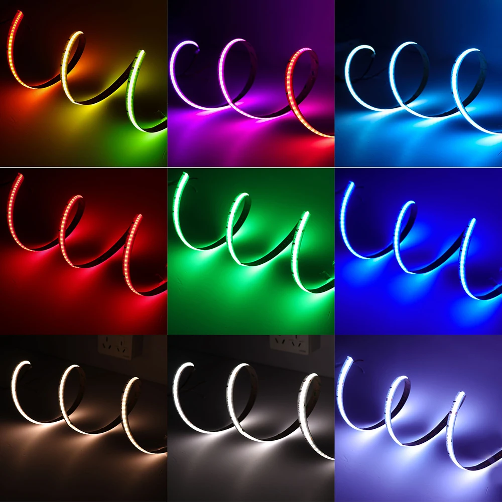 FCOB SPI WS2814 RGBW IC LED شريط إضاءة قابل للعنونة 784 LED لون الحلم 10 مللي متر DC24V SK6812 أضواء فوب COB عالية المرونة RA90 IP3 #5