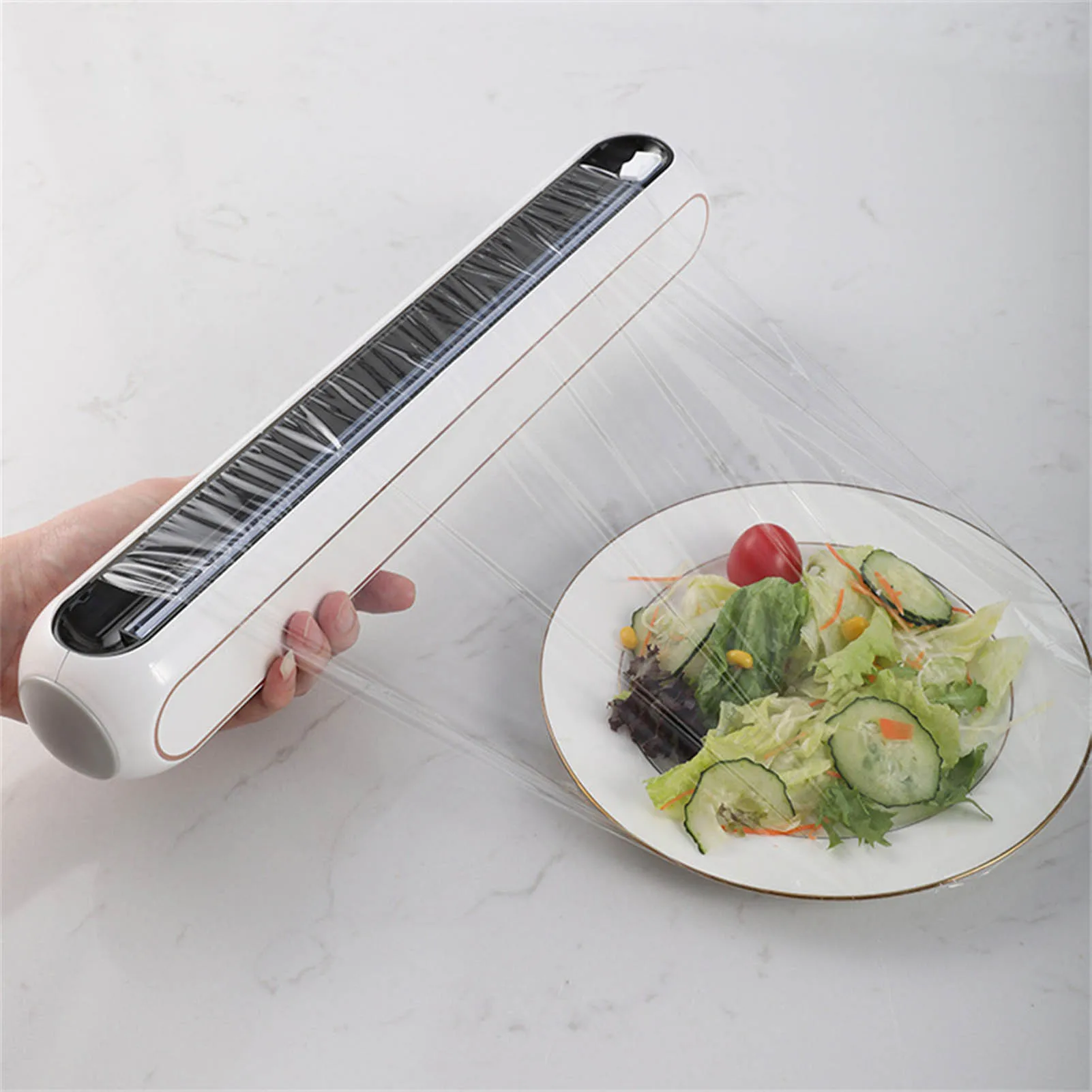 Cling Film Cutter Aluminum Foil And Cling Film Dispenser With Slide Cutter Reusable Foil And Cling Film Organizer With Slide