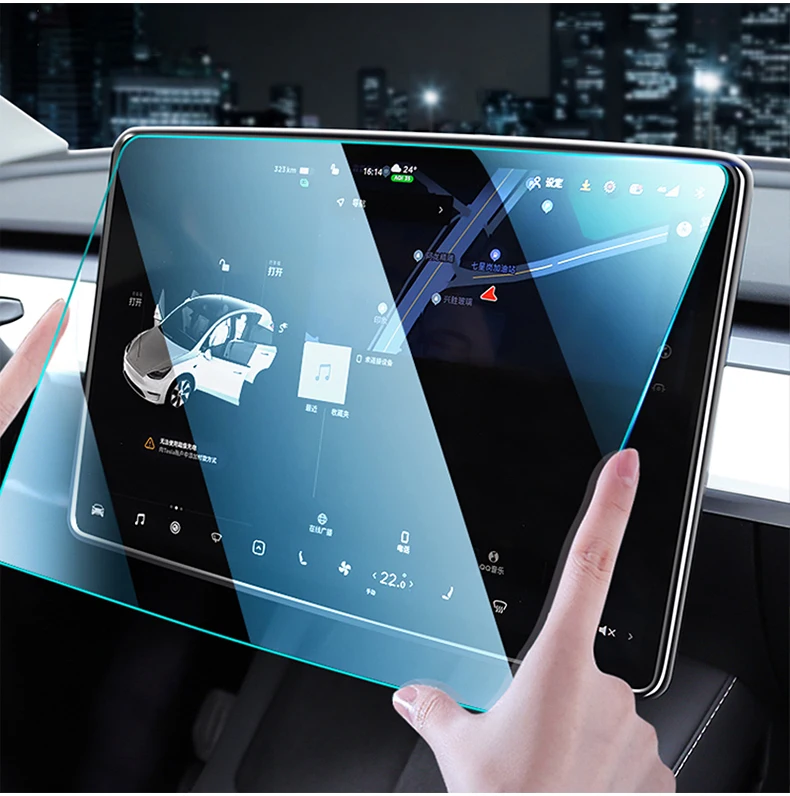 Gehärtetes Glas Auto GPS Navigation Display-schutzfolie Für Tesla Modell Y Modell 3 2017 2018 2019 2020 2021 2022 2023 2024 2025 – Detail 6