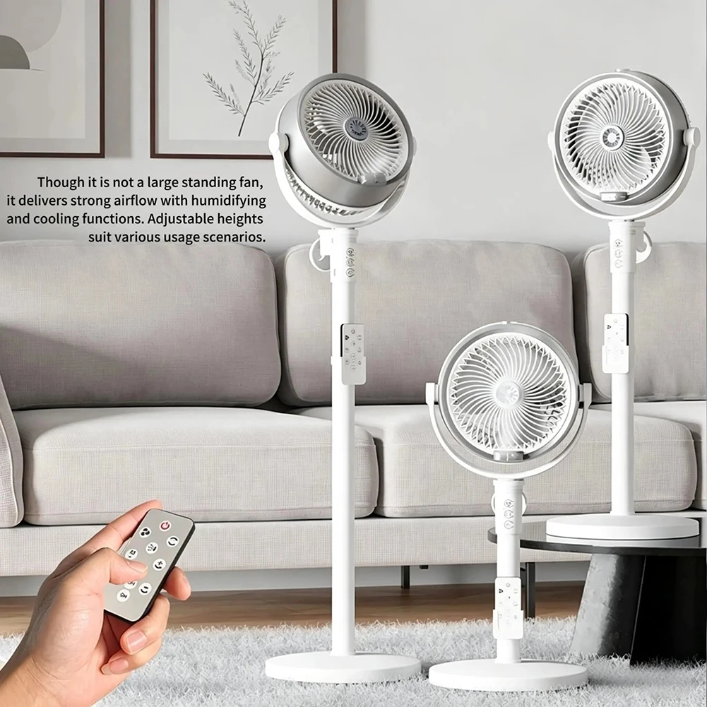 Stand Fan with Remote Control,3 in 1 Smart Remote Control Humidifier Floor Fan,Multi-Functional Portable 4 Speed Adjustable Fan
