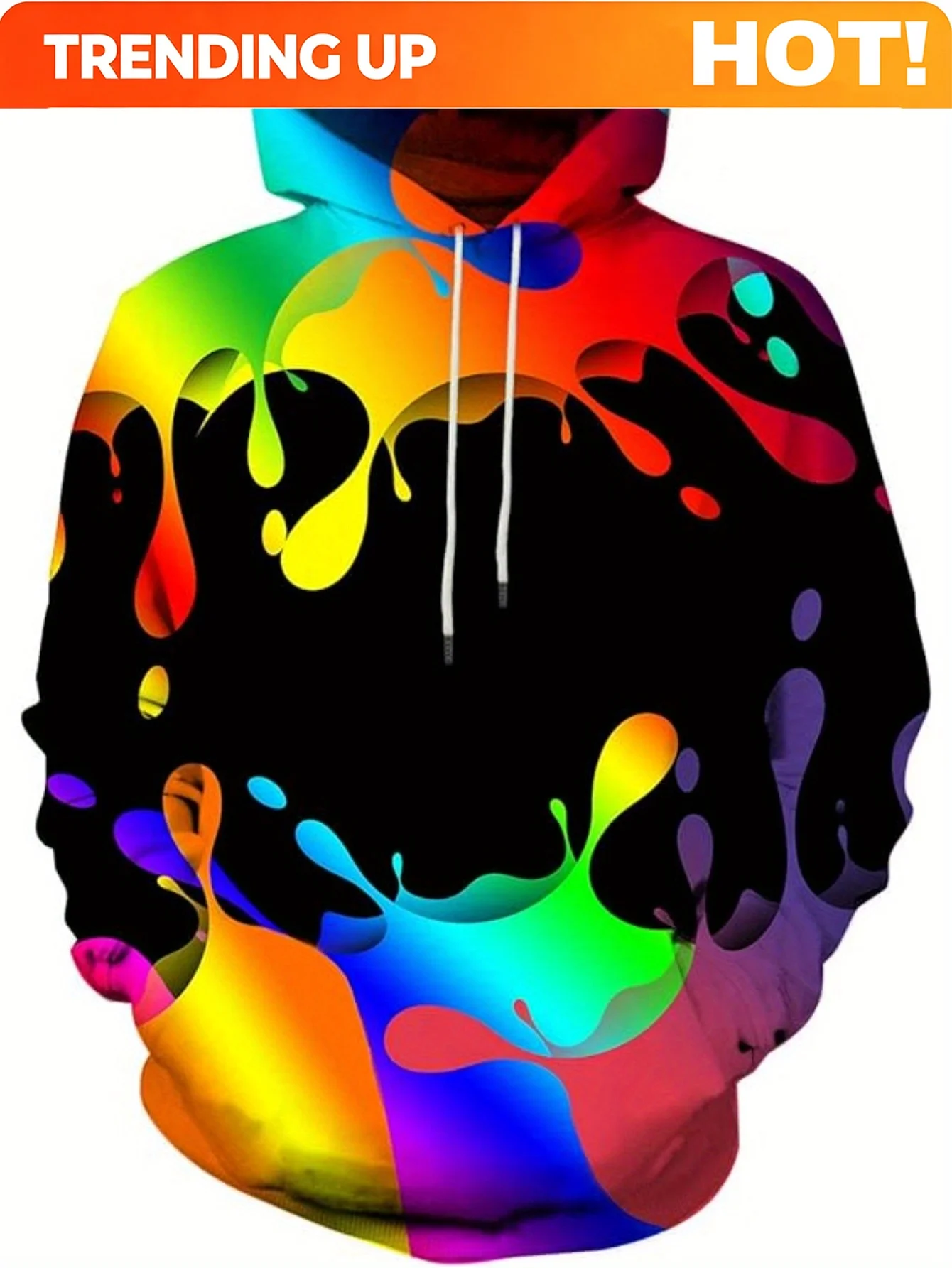 Customization Unisex 3D Graphic Hoodie - Bright Abstract Design Hooded Sweatshirt For Both Genders, Colorful Casual Pullover Wit