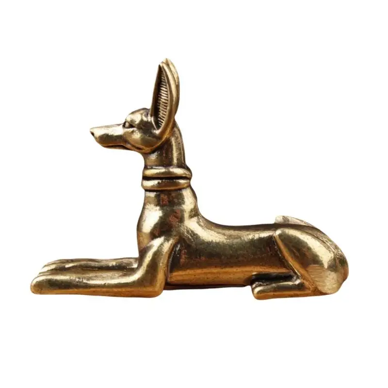 Vintage Messingstatue eines ägyptischen Pharao-Hundes, exquisites Dekorationsstück für Teezimmer, Büro oder Schreibtisch, dekorative Ornamente – Detail 6
