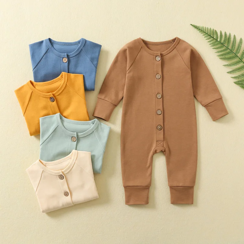 Somenie Baby Onesie Autumn and Winter Baby Pajamas Long Sleeves Fart Clothes Newborn Clothes Climbing Clothes