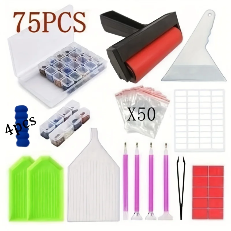 5D Diy Diamond Embroidery Accessories and Tools Kit Adult Diamond Painting Box Mosaic Glue Pen Kit