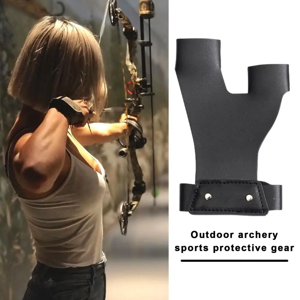 Bow Arrow Guard หนัง Faux Handguard ยิงธนูกลางแจ้งถุงมือ Hand Guard Finger สําหรับเยาวชนสําหรับแบบดั้งเดิมสําหรับการล่าสัตว์