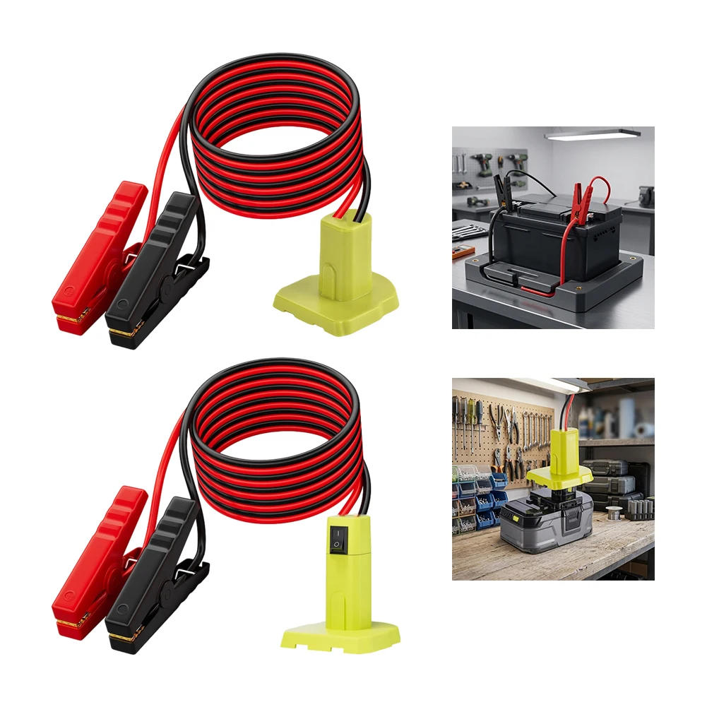 Portable Jump Starter Cable 1.8M Heat Resistant Silicone Wire With Crocodile Clips For Car Battery-Emergency Power Supply Tool