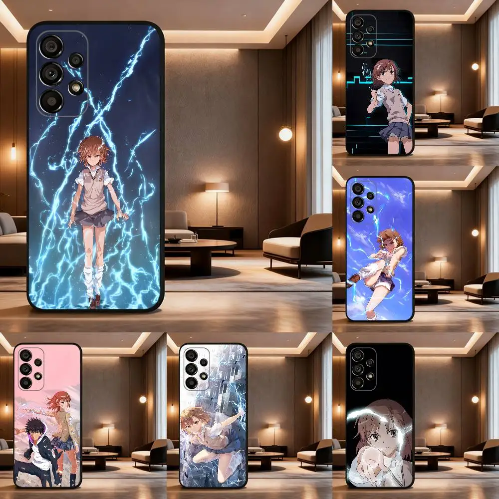 

A Certain S-Scientific Railgun Phone Case For Samsung Galaxy A73,31,32,72,41,53,52,71,22,5G,Note,J7,8,9 Soft Black Cover
