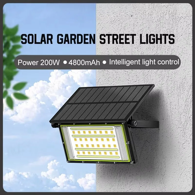 

Solar Outdoor Wall Lights,500W Security Lights with 3 Lighting Modes Cordless LED Flood Light Waterproof for Wall Garden Garage