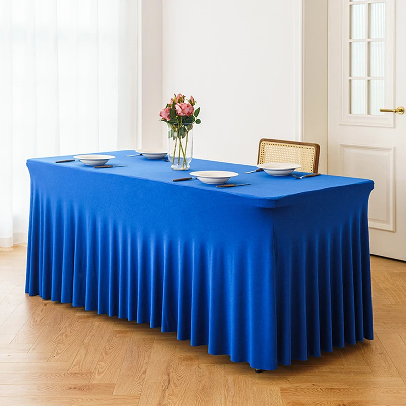 Exclusive cross-border supply of elastic table covers for weddings6FT rectangular skirted table covers for hotel parties,