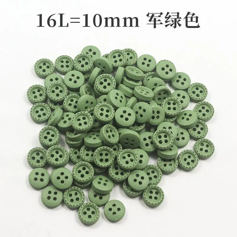 1/10/20/30/50pcs 10mm 4hole Mini Color Kids Buttons Wood Buttons Clothing Wedding Decoration Sewing Accessories