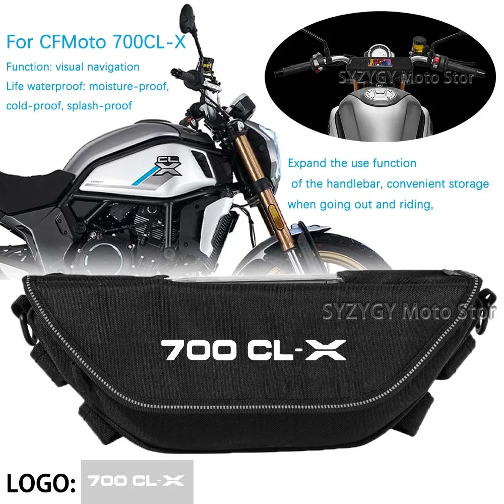 

For CFMOTO 700CL-X Motorcycle Bag Motorcycle accessory Waterproof And Dustproof Handlebar Storage Bag navigation bag