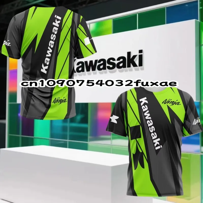 

Kawasaki летняя спортивная на открытом воздухе популярная быстросохнущая дышащая мотоциклетная футболка тонкая мотоциклетная спортивная удобная футболка