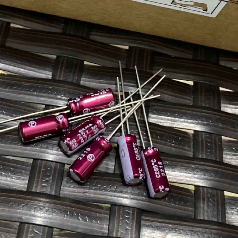 10PCS 100UF 25V Audio Capacitor 25V 100UF 6X11 RA3 Purple Red Robe