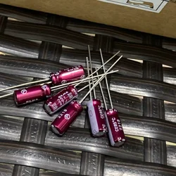 10PCS 100UF 25V Audio Capacitor 25V 100UF 6X11 RA3 Purple Red Robe