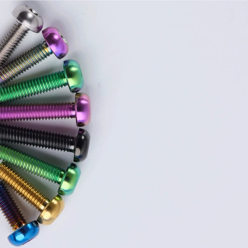 Multiple Color M3 x 6 8 10 12 15mm GR5 Titanium Alloy A2 T25 Torx Button Head D5.5mm Screw Bolt For Road bike