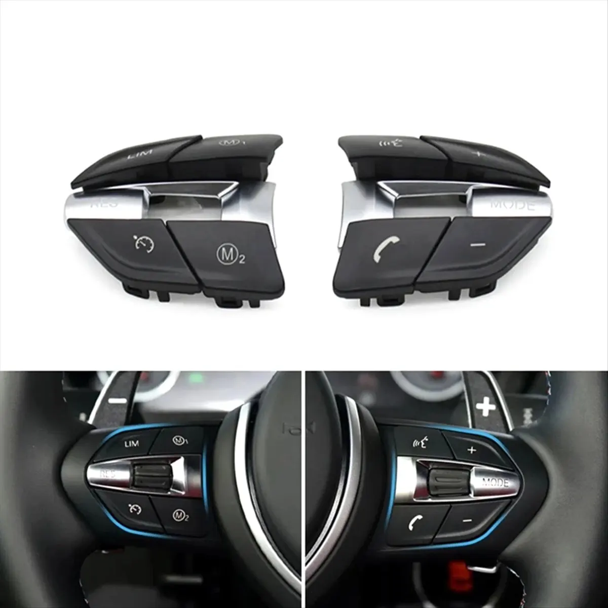 ABQE Car Steering Wheel Button for BMW F10 F11 F30 F31 F34 F01 F02 F07 F06 F12 F25 F26 F15 F16 M2 M3 M4 61317849409 B