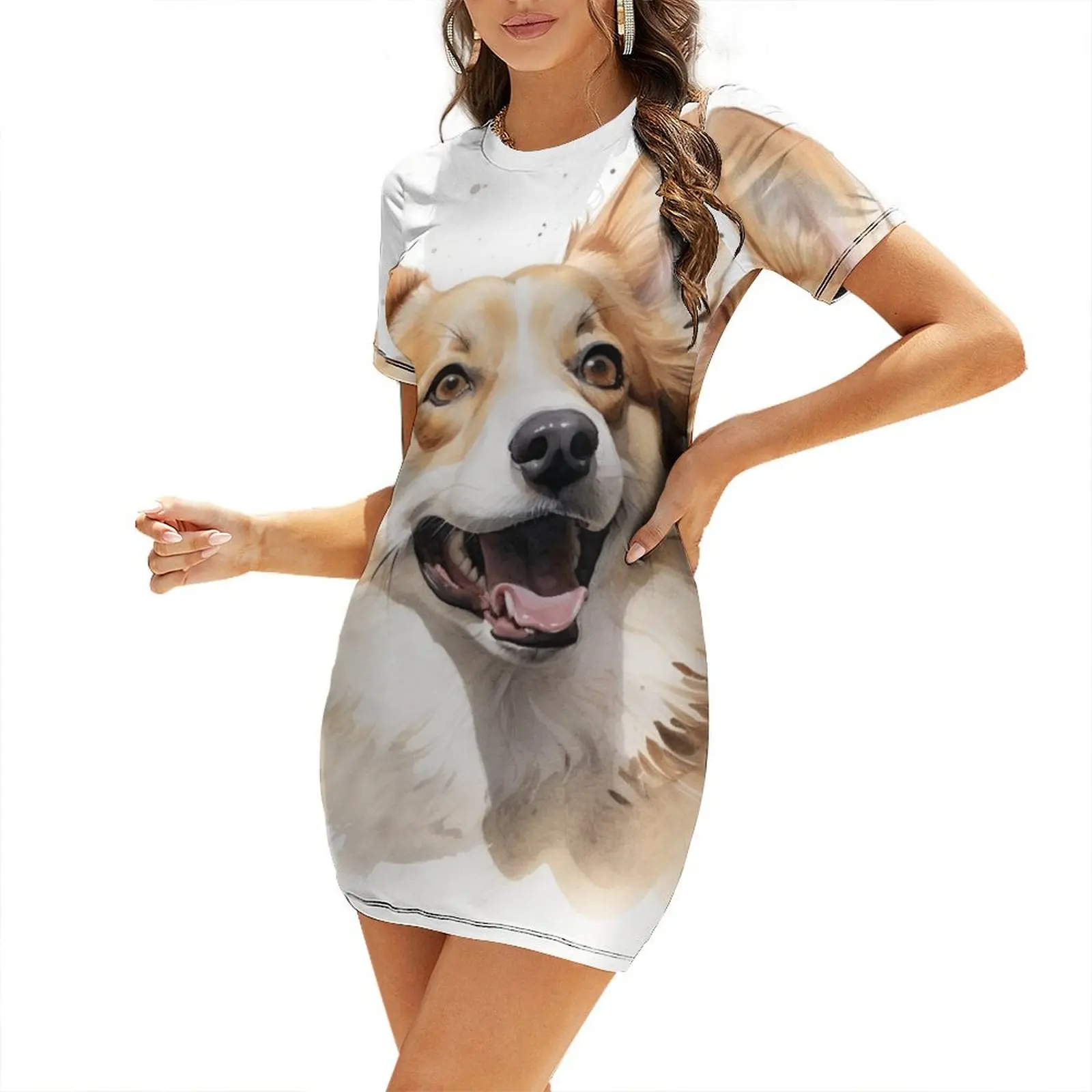 Welsh Corgi Capers Short Sleeved Dress women's summer clothing 2025 Women's dress cute dress