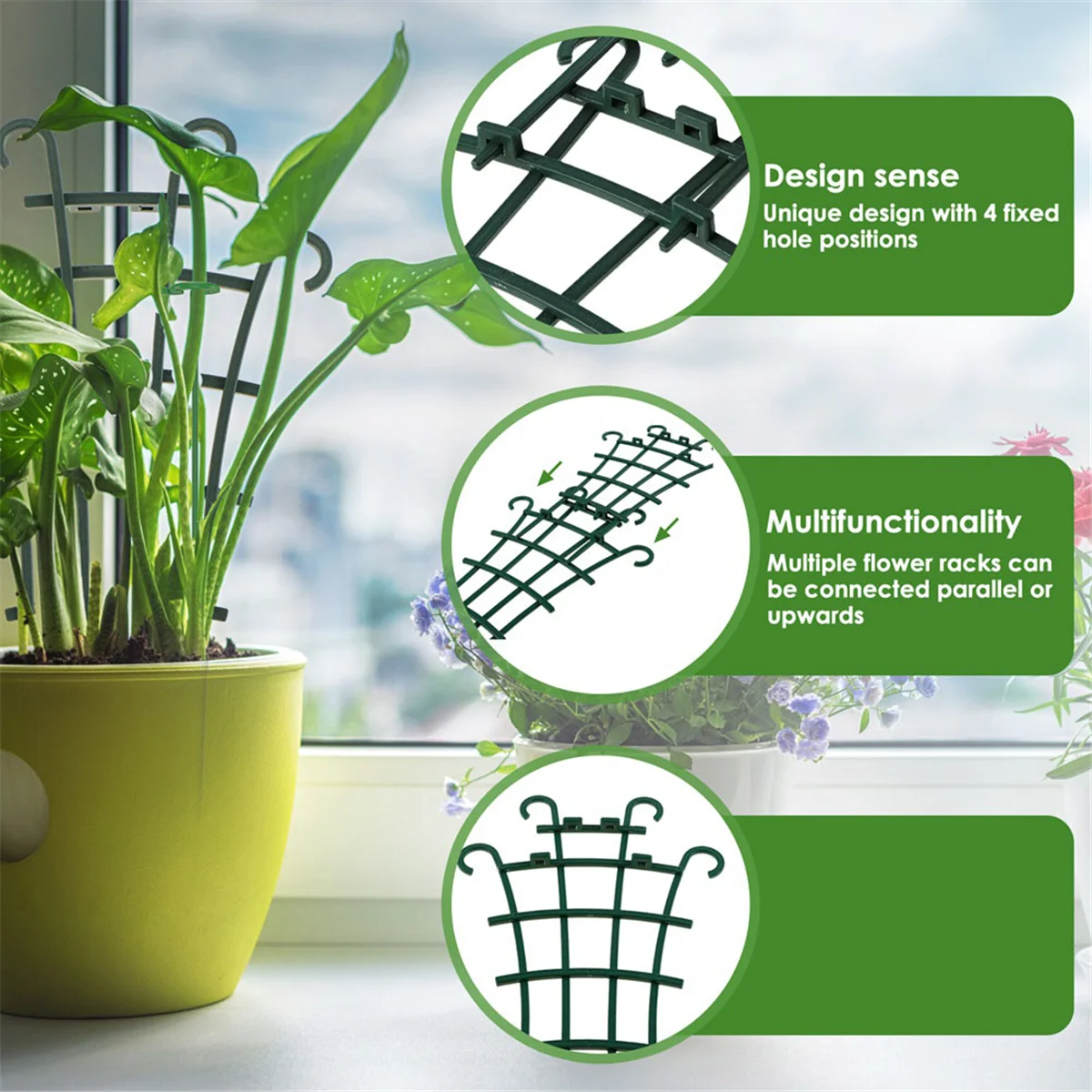 BOFOF Garden Plant Climbing Stand Potted Vegetable Stand Reusable Vegetable Support Stakes Decorative Plant Potting Cage