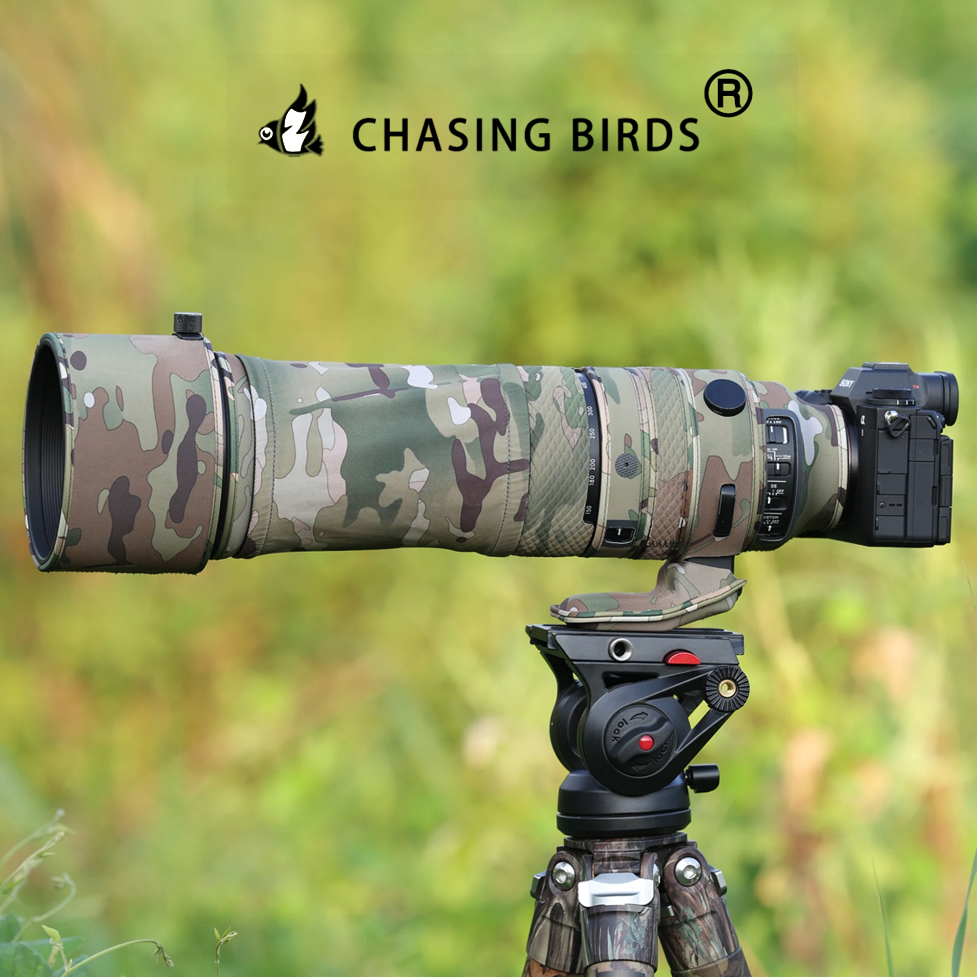 CHASING BIRDS Camouflage Lens Coat for SIGMA 150-600mm F5-6.3 DG DN OS Sports for SONY E-Mount Waterproof Lens Protective Cover