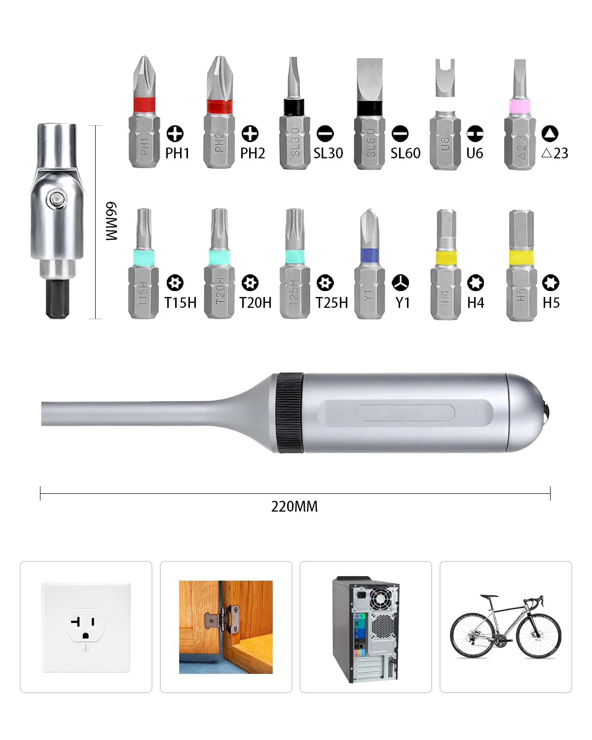 13 in 1 ratchet screwdriver set with 12 S2 screw Driver bits direction converter and magnetic storage aviation aluminum handle