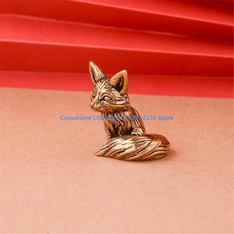 Zarte Füchse Dekorationen Messing Statue Ornament Foto Studio Geburtstagsgeschenk