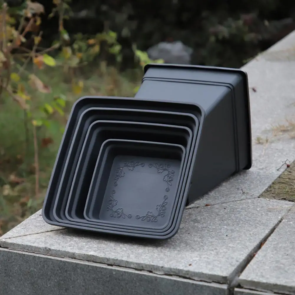 

Plant Saucer Durable Square Plant Saucer for Indoor Outdoor Garden Pots High Density Plastic Tray Prevents Overwatering Reliable