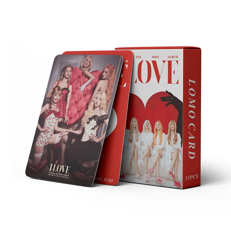 Kpop GIDLE INEVER DIE Lomo Cards, G I-DLE Album, meninas eu queimo cartão fotográfico, cartão postal fãs presente, 55pcs por conjunto