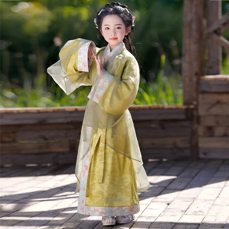 Warring States robe improved daily wear Hanfu summer ancient clothing restoration straight train robe girls Wei Jinfeng