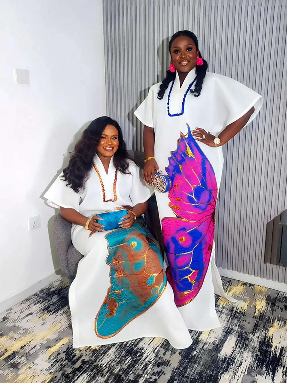 

African Clothes for Women Dashiki Ankara Print Turkey Outfits Gown Plus Size Wedding Party Dresses White Kaftan Boubou Robe