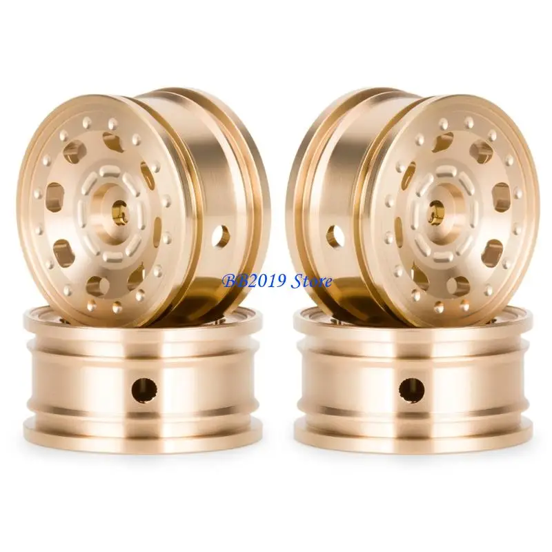 Q0KB Upgradesd Brass Wheel Hubs Metal Wheel Rims Crawlers Car Upgrades for 1/30 SCX30 Rock Crawlers Increased Ground Clearance