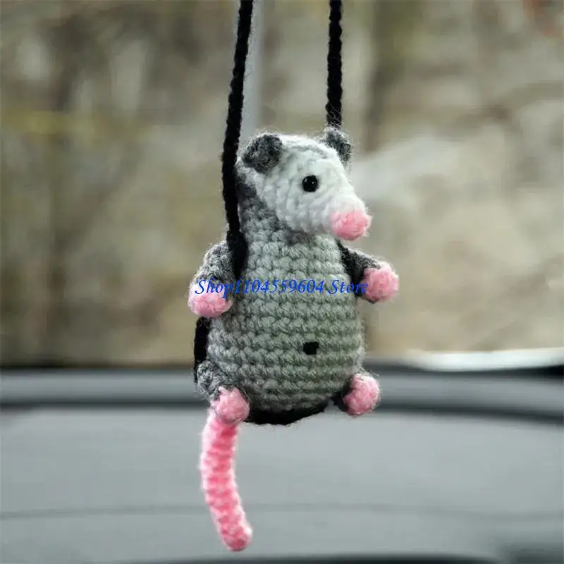 

12QM Rearview Knitted Hanging Ornament Automotive Interior Charm Decorations