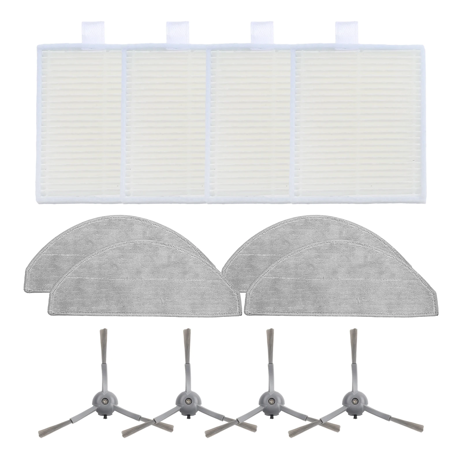 Side Brush Filter Mop Cloth Kit For Vyzzle-D10 For ILIFE-V20 For-Laresar For-L10,For-Roidmi Eve For-ROOK S Robotic Vacuum Parts