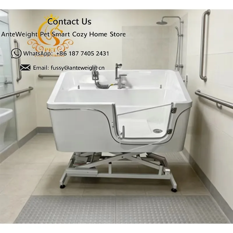 

Acrylic Electric Lifting Pet Spa Tub with Water Component - Waterproof Pet Bathtub for Small Animals