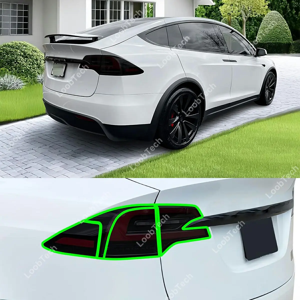 

For Tesla Model X 2022-2025 Taillight Dark Smoke Paint Protection Tint Wrap Film Pre-cut Scratches Prevent Film
