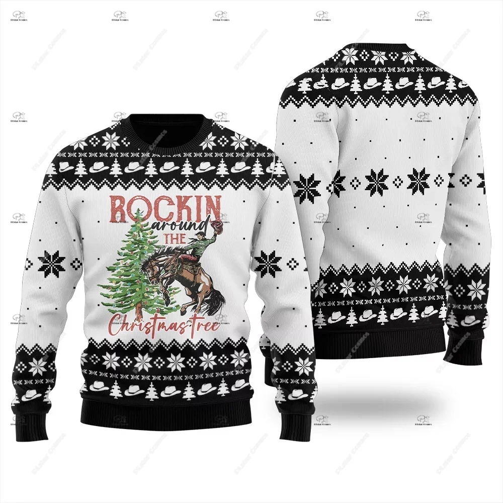 Christmas Santa Claus Pet Cat Knitted Ugly Sweater Graffiti Retro Vintage 3DPrint Pullover Harajuku Casual Funny Long Sleeves 31