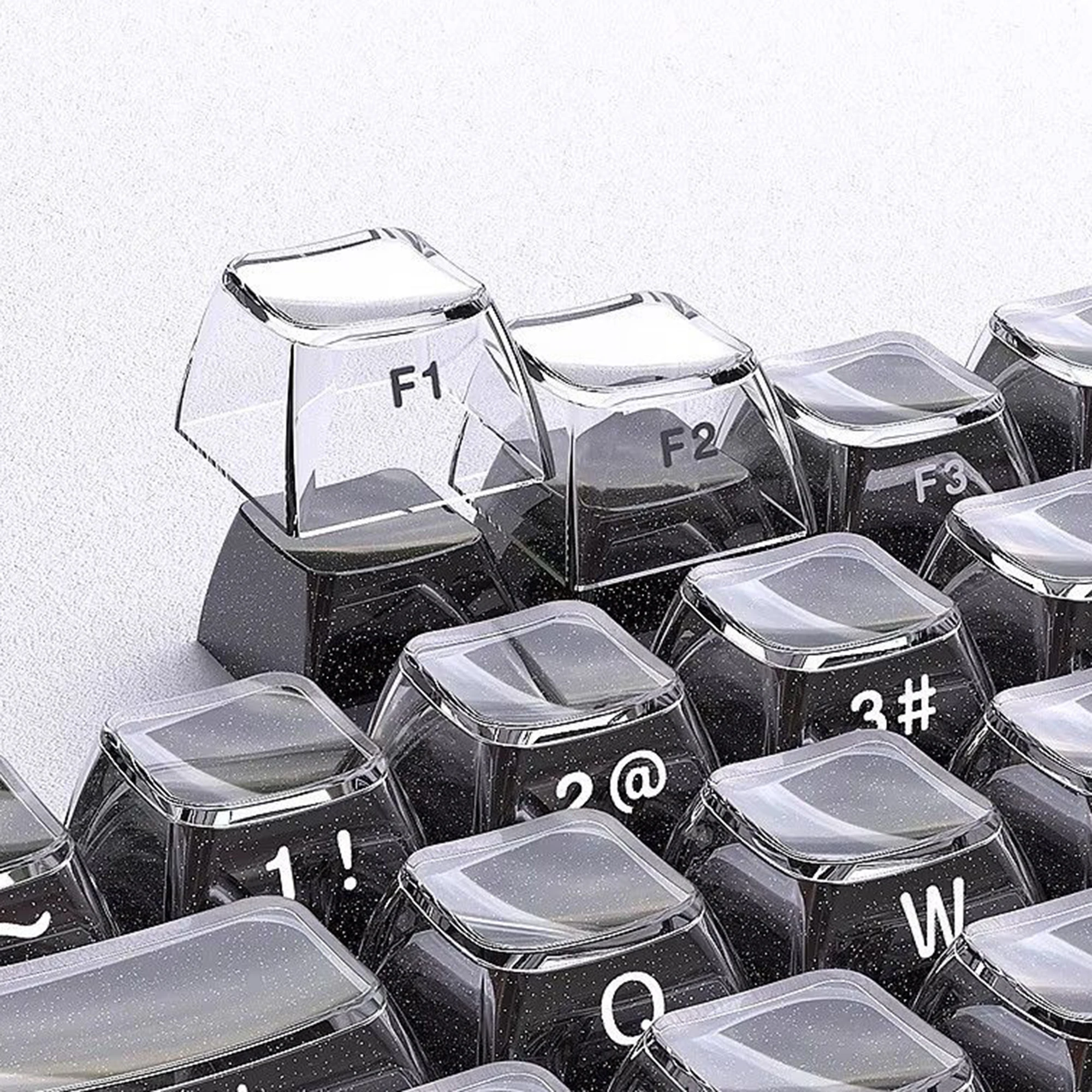 136 Keys Jelly Black Double Shot PC Material OEM Profile Side Print Backlit Keycaps for 61/68/84/104/108 MX Mechanical Keyboard