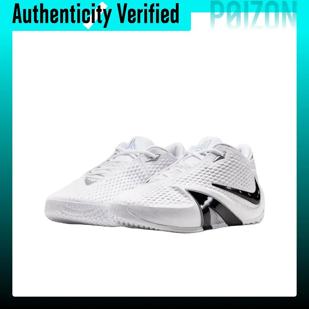 Zapatillas de baloncesto Nike Ja 4 de caña baja para hombre, color blanco y negro, modelo IM4136-100.