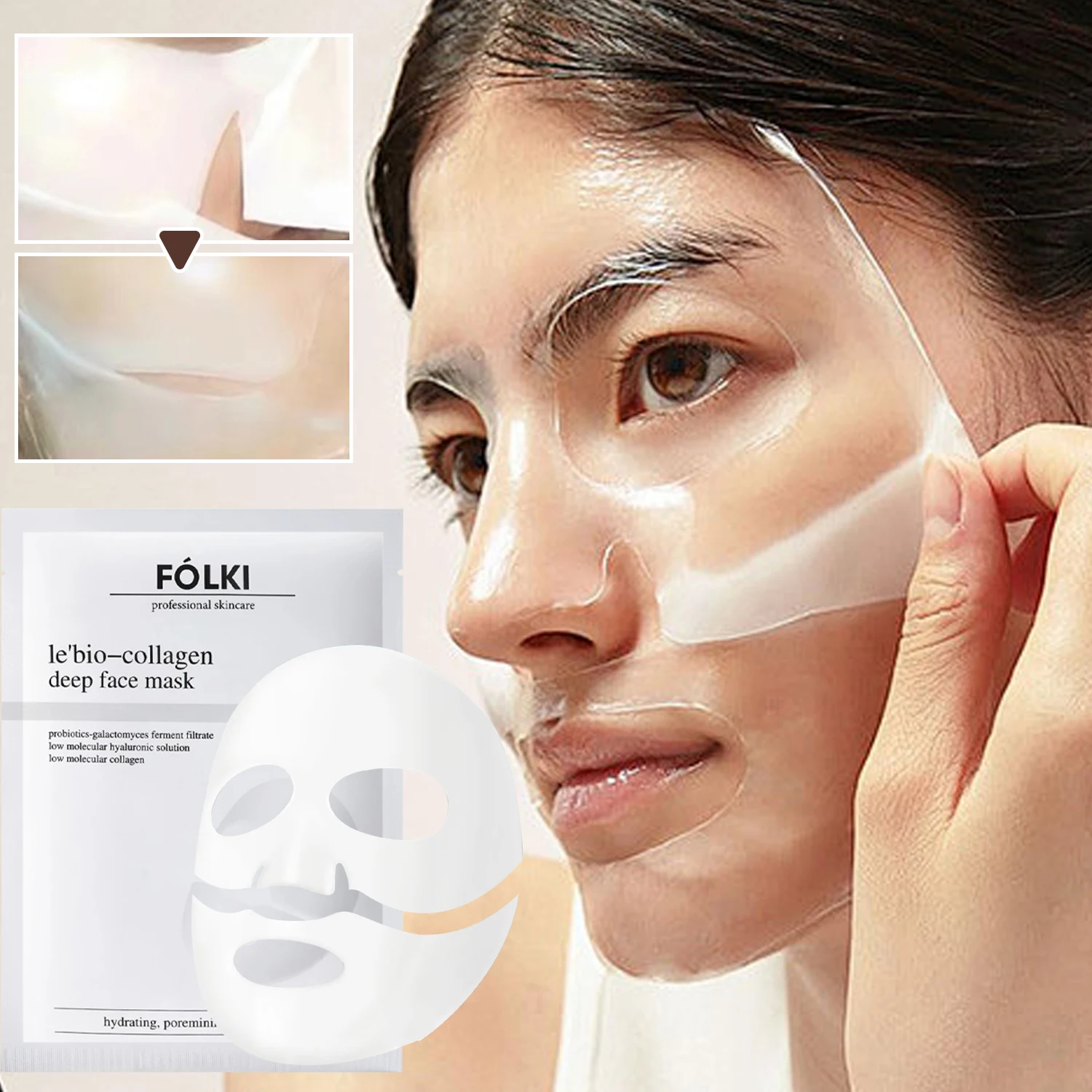 10Pcs Bio Collagen Face Mask Shrink Pores Deep Hydrating Moisturizing Split Mask Firming Nourish Brighten Facial Skin Care Mask - Image 4
