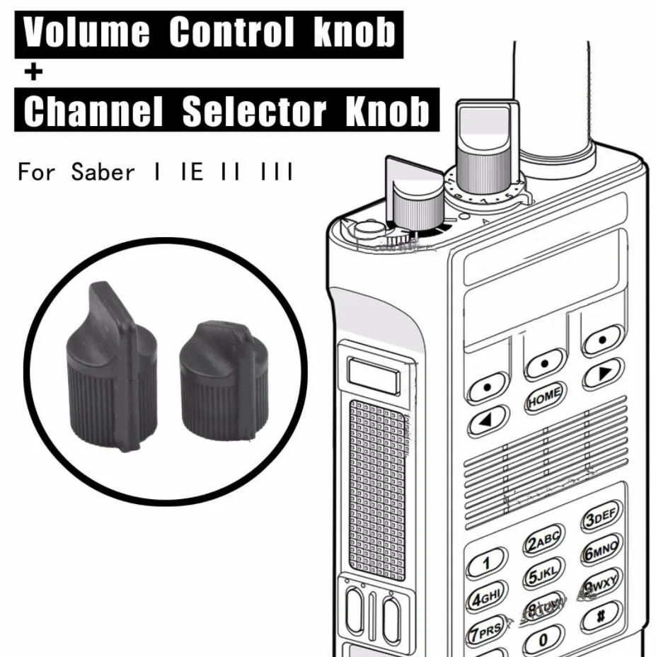 Walkie Talkie Volume Knob & Channel Control Set for Saber I IE II III Two Way Radio Accessories