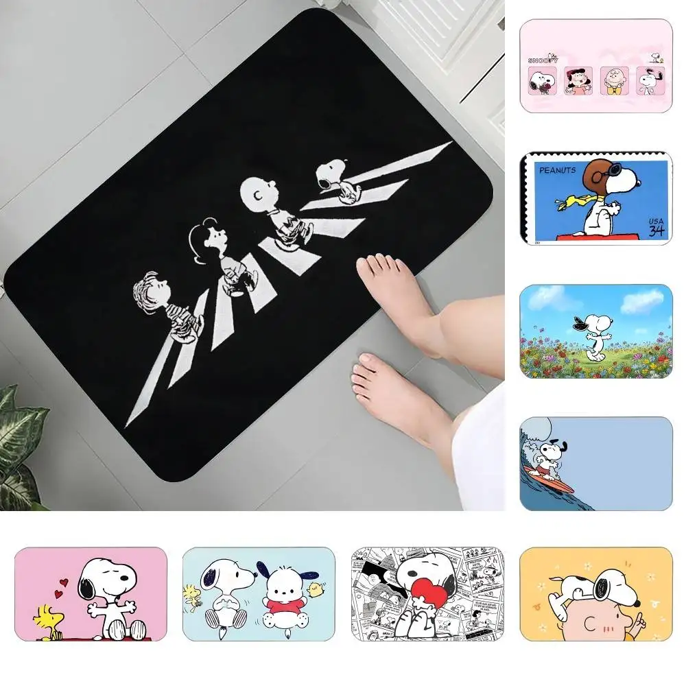 

Cute S-Snoopy Floor Mat Bedroom Bedside Carpet Non Slip Soft Floor Mat Sofa Coffee Table Rugs For Home Decor Doormat