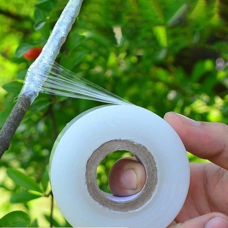 200m PE Grafting Tape Film Self-Adhesive Garden Tree Plants Seedlings Vine Tomato Grafting Accessory Stretchable 3/4/5/6cm Width