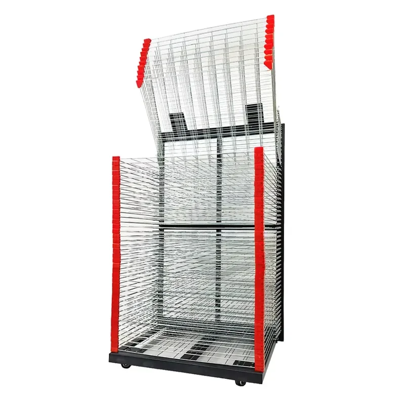 Silk Screen Drying Rack Metal Layer Stand Screen Frame Drying Rack Paper Drying Rack with 4 Wheels