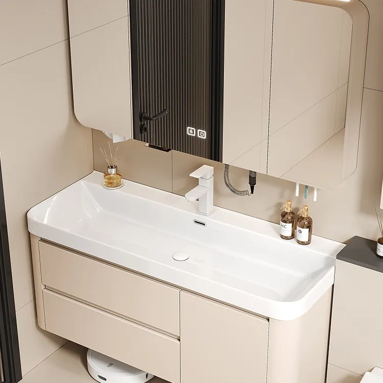 Washbasin Cabinet Bathroom Cabinet Large Diameter Ceramic Integrated Basin Toilet Washbasin Large Basin Bathroom Cabinet