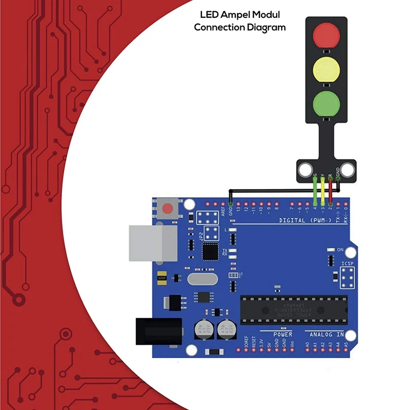 Imagem -03 - Módulo de Semáforo Led Criativo Faça Você Mesmo Mini Semáforo Compatível com Arduino 5x 3.35v