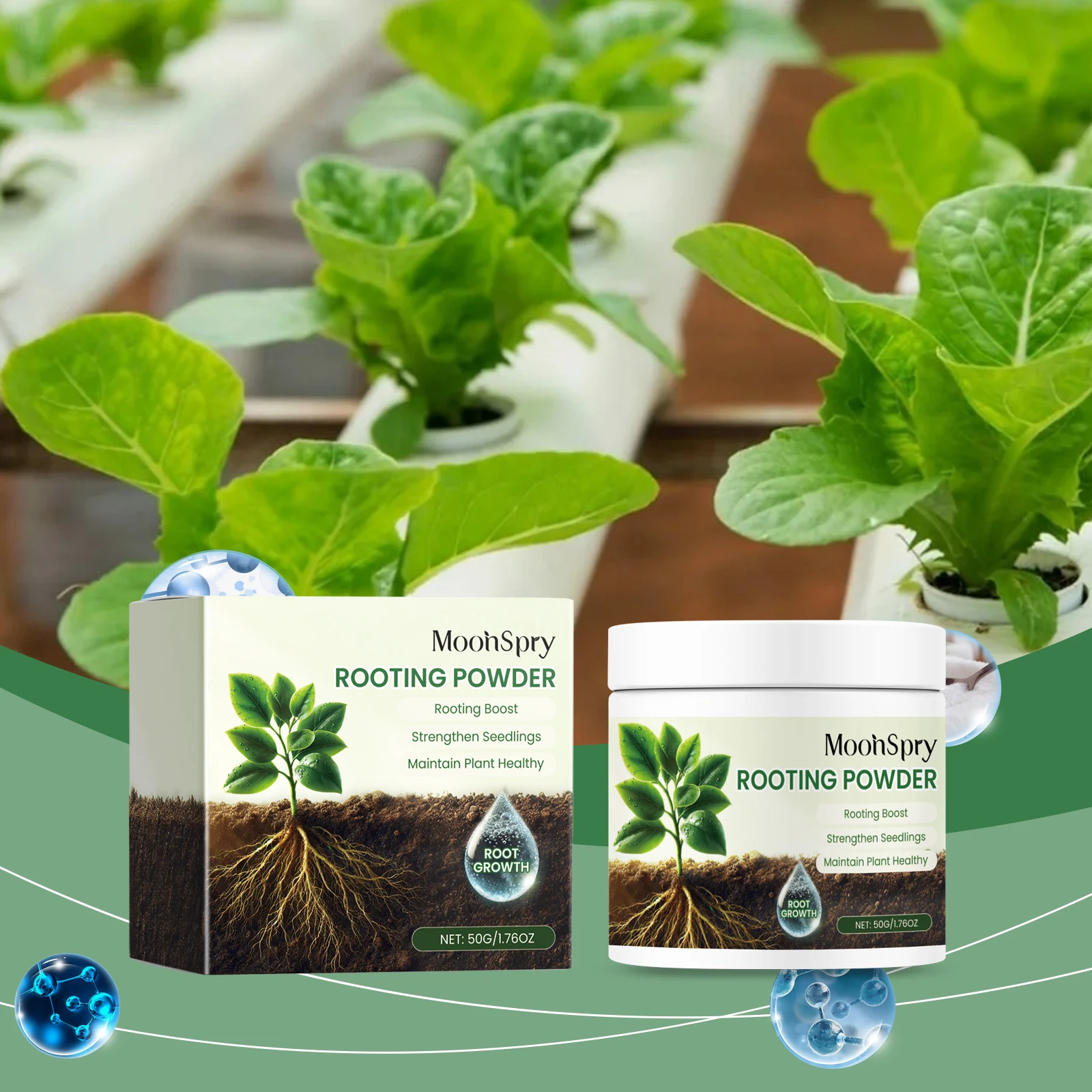 Plant Rooting Powder, Nutrient Supplement Improve Soil, Rooting & Seedling Strengthening Agent for Green Plants Flowers