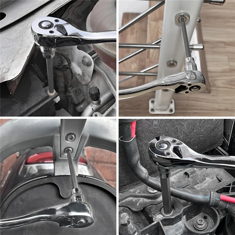 

SYW-7 Piece Extra Long Hex Bit Socket Set H3-H10 Silver CR-V 3/8Inch Drive 110Mm Length