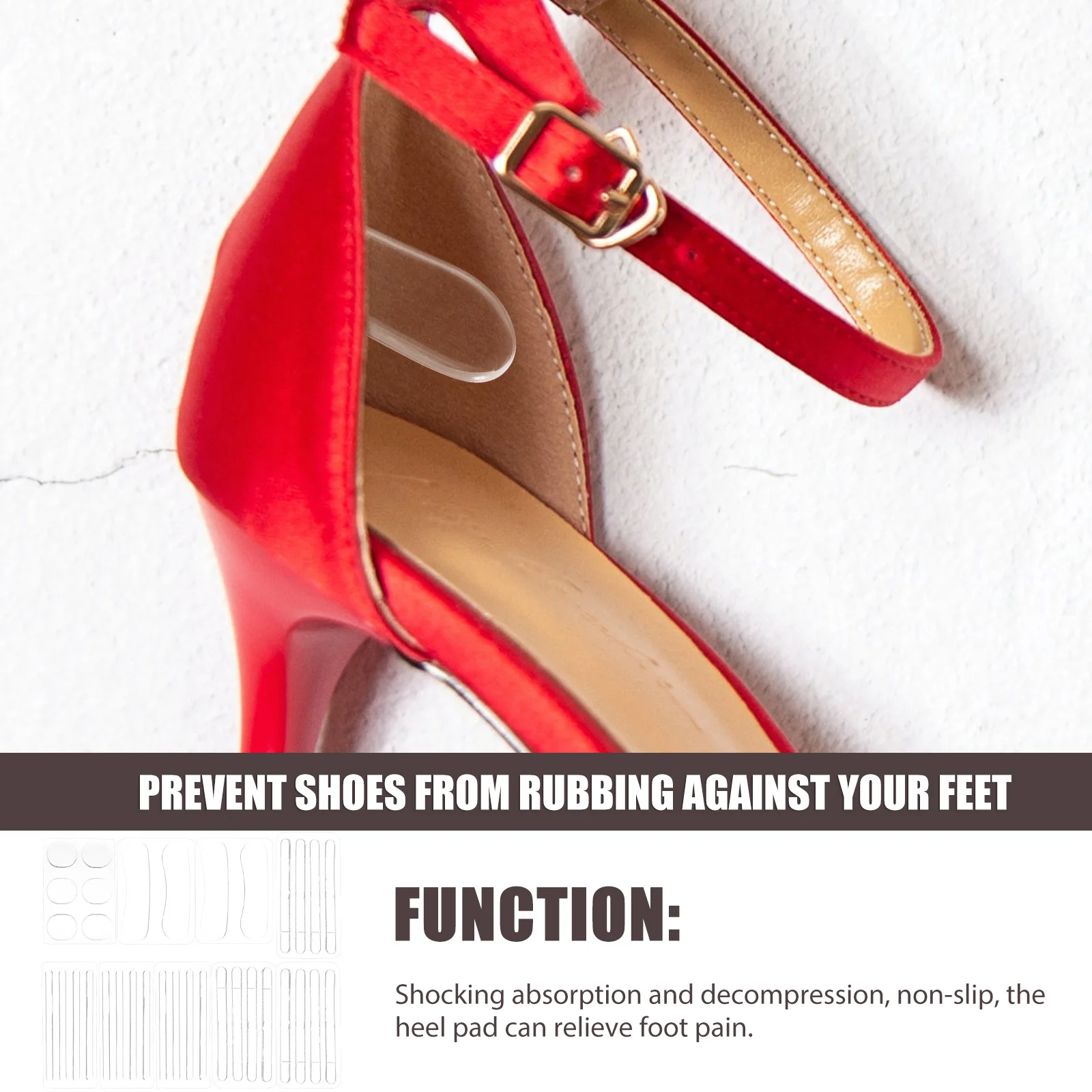 

9Pcs Heel Pads for High Heels Anti-Wear Gel Cushion Stickers Prevent Blisters Heel Grips Comfortable Foot Pads