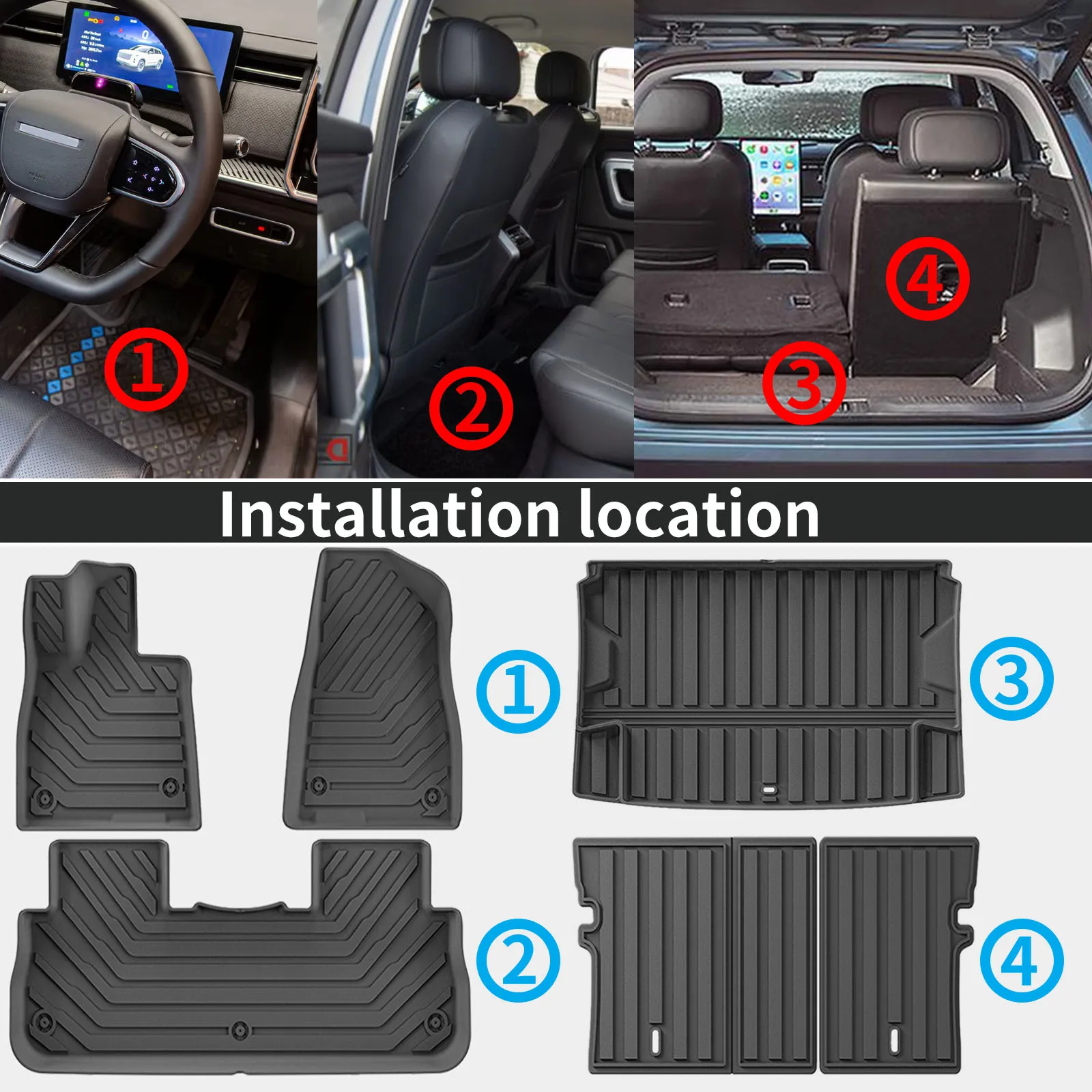for CHANGAN DEEPAL S05 2025 2026 Custom TPE Mats Full Set Eco-Friendly Waterproof All-Weather Floor Liners Accessories