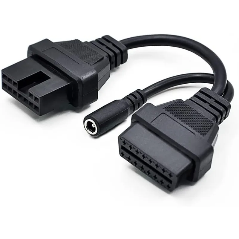 12 Pin to 16 Pin OBD2 Diagnostic Adapter Cable for Mitsubishi Hyundai Old Cars Plug Play Fault Code Scan Tool Connector Cable
